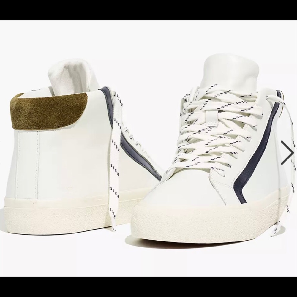 White Leather High-Top Sneakers